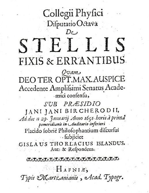 Fyrsta prentaða ritgerðin um stjörnufræði eftir íslenskan höfund